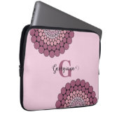 Personalisierte Dusky-Rose Floral Dot Mandala Laptopschutzhülle (Vorne Rechts)