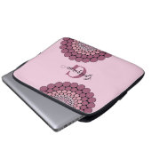 Personalisierte Dusky-Rose Floral Dot Mandala Laptopschutzhülle (Vorne Knopf)