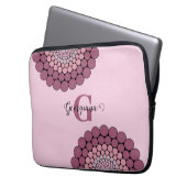 Personalisierte Dusky-Rose Floral Dot Mandala Laptopschutzhülle (Vorderseite Links)