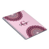 Personalisierte Dusky-Rose Floral Dot Mandala Notizblock (Rechte Seite)