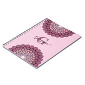 Personalisierte Dusky-Rose Floral Dot Mandala Notizblock (Linke Seite)