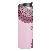 Personalisierte Dusky-Rose Floral Dot Mandala Thermosbecher (Nach links gedreht)