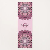 Personalisierte Dusky-Rose Floral Dot Mandala Yogamatte (Vorderseite)