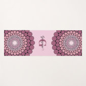 Personalisierte Dusky-Rose Floral Dot Mandala Yogamatte (Vorderseite (Horizontal))