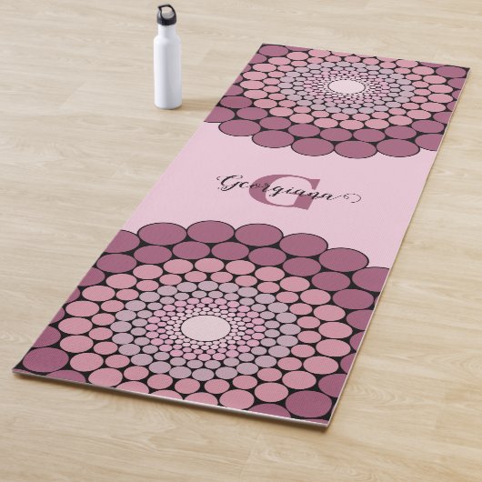 Personalisierte Dusky-Rose Floral Dot Mandala Yogamatte (Beispiel)