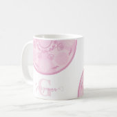 Personalisierte Dusky Rose Grand Millennial Mandal Kaffeetasse (Vorderseite Links)