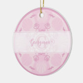 Personalisierte Dusky Rose Grand Millennial Mandal Keramik Ornament (Links)