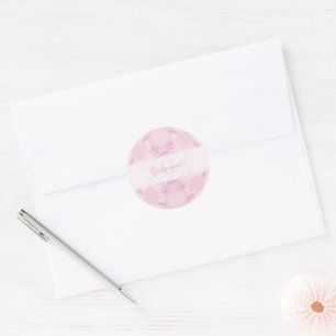 Personalisierte Dusky Rose Grand Millennial Mandal Runder Aufkleber