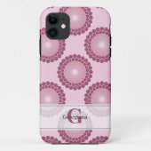 Personalisierte Dusky Rose Polka Dot Mandala Case-Mate iPhone Hülle (Rückseite)