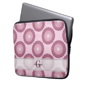 Personalisierte Dusky Rose Polka Dot Mandala Laptopschutzhülle (Vorderseite Links)