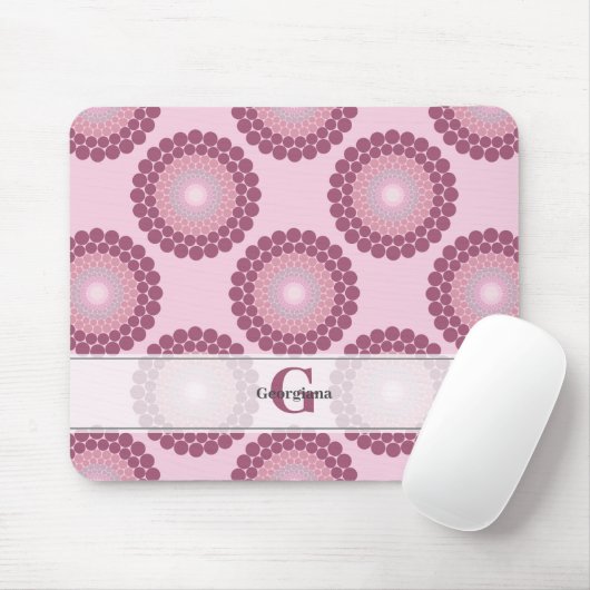Personalisierte Dusky Rose Polka Dot Mandala Mousepad (Mit Mouse)