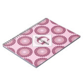 Personalisierte Dusky Rose Polka Dot Mandala Notizblock (Linke Seite)