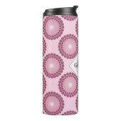 Personalisierte Dusky Rose Polka Dot Mandala Thermosbecher (Nach links gedreht)
