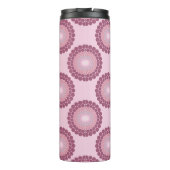 Personalisierte Dusky Rose Polka Dot Mandala Thermosbecher (Rückseite)