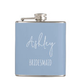 Personalisierte Dusty Blue Brautparty Geschenke Fr Flachmann (Vorderseite)