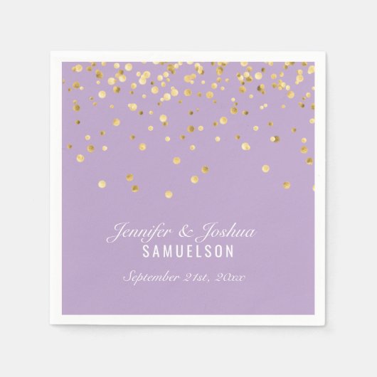 Personalisierte DUSTY MAUVE Gold Confetti Wedding Serviette (Vorderseite)