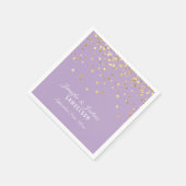 Personalisierte DUSTY MAUVE Gold Confetti Wedding Serviette (Ecke)