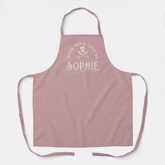 Personalisierte Dusty-Pink-Mehrfach-Print-Schürze Schürze (Vorderseite)