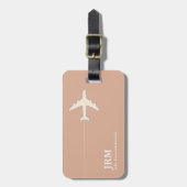 Personalisierte Dusty Rose Flugreise Gepäckanhänger (Vorderseite vertikal)