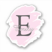 Personalisierte Dusty Rose monogrammierte Aufklebe Aufkleber (Vorderseite)