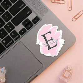 Personalisierte Dusty Rose monogrammierte Aufklebe Aufkleber