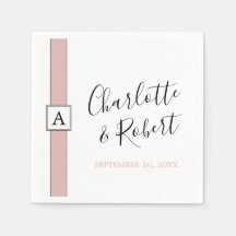 Personalisierte Dusty Rose Rosa Monogramm Hochzeit