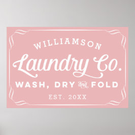 Personalisierte Dusty Rose Wäsche waschen Trockenf Poster