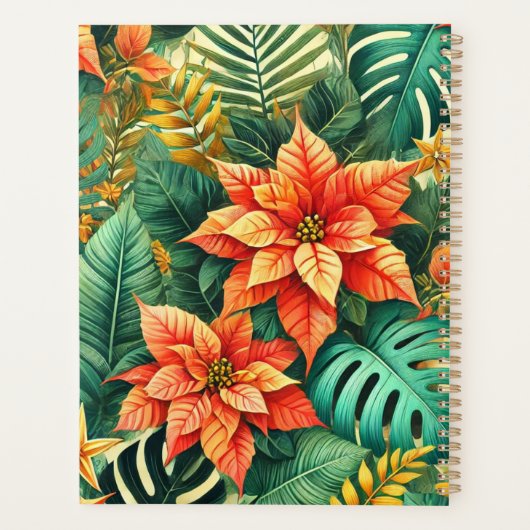 Personalisierte dynamische tropische Weihnachtsfei Planer (Rückseite)