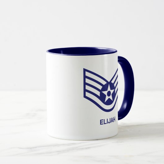 Personalisierte E-5-Mitarbeiter-Luftwaffe Tasse (VorderseiteRechts)