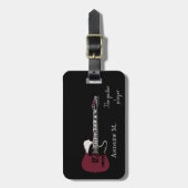 Personalisierte E-Gitarre-/Gitarrenreise Gepäckanhänger (Vorderseite vertikal)