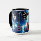 Personalisierte E-Gitarren Blue Lightning Tasse (Vorderseite Links)