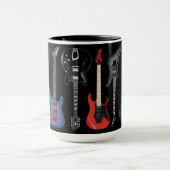 Personalisierte E-Gitarren Schwarz Tasse (Zentrum)
