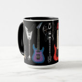 Personalisierte E-Gitarren Schwarz Tasse (Vorderseite Links)