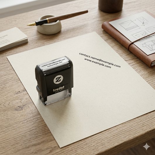 Personalisierte E-Mail- und Website-Adresse Profes Permastempel