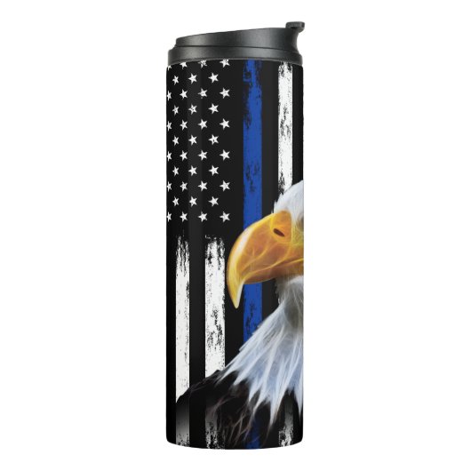 Personalisierte Eagle Police American Flag Thermosbecher (Nach links gedreht)