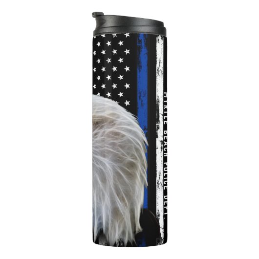 Personalisierte Eagle Police American Flag Thermosbecher (Nach rechts gedreht)