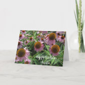 Personalisierte Echinacea Cone Blume Happy Birthda Karte (Vorderseite)
