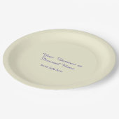 personalisierte Ecru-Farbe - elegant Pappteller (Schrägansicht)