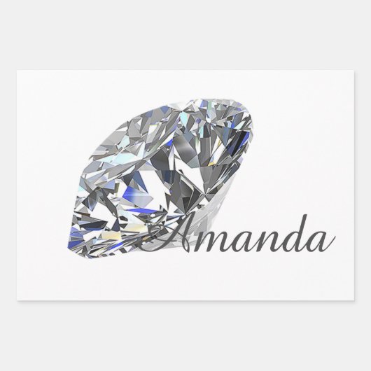 Personalisierte Edeldiamanten Geschenkpapier Set (Vorderseite)