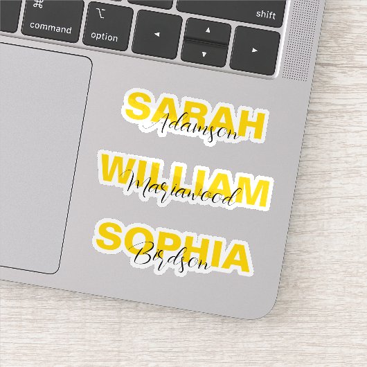 Personalisierte Edelgoldene Aufkleber Vinyl Tags (Detail)