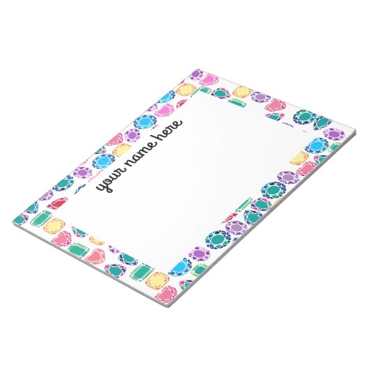 Personalisierte Edelsteine Notizblock (angewinkelt)