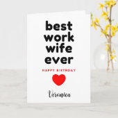 Personalisierte Ehefrau Beste Arbeit Geburtstag Karte (Gelbe Blume)