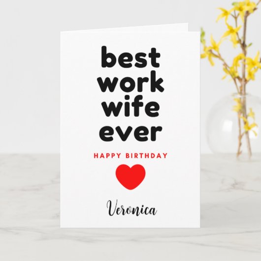 Personalisierte Ehefrau Beste Arbeit Geburtstag Karte (Gelbe Blume)