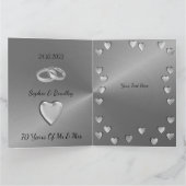 Personalisierte Ehefrau der 70. Hochzeitskarte Karte (Innenseite)