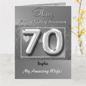 Personalisierte Ehefrau der 70. Hochzeitskarte Karte (Gelbe Blume)