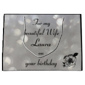 Personalisierte Ehefrau Geburtstag Große Geschenktüte (Vorderseite)