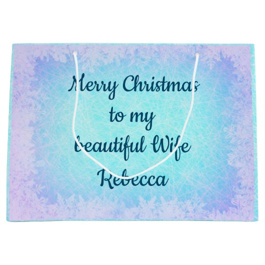 Personalisierte Ehefrau Große Geschenktüte (Vorderseite)