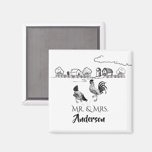 Personalisierte Eheschließung von Hühnern Magnet (Vorderseite/Rückseite)