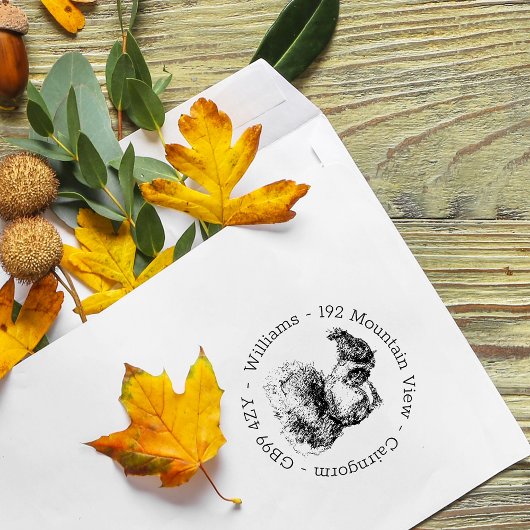 Personalisierte EichhörnchenRücksendeadresse Permastempel