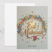 Personalisierte Eid Mubarak Florale moderne Karte (Vorne/Hinten)